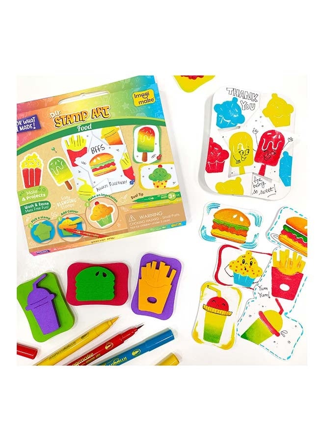 Stamp Art - Food - DIY Kids Art Set - For Girls and Boys 3 Years+
